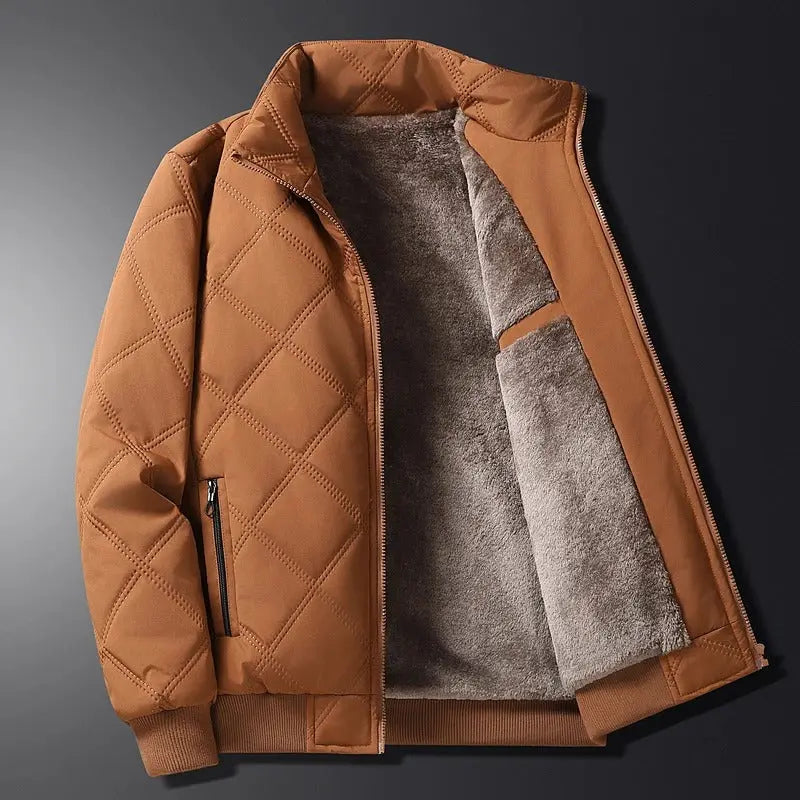 Lennox | Men's Windproof Quilted Jacket with Plush Fleece Lining