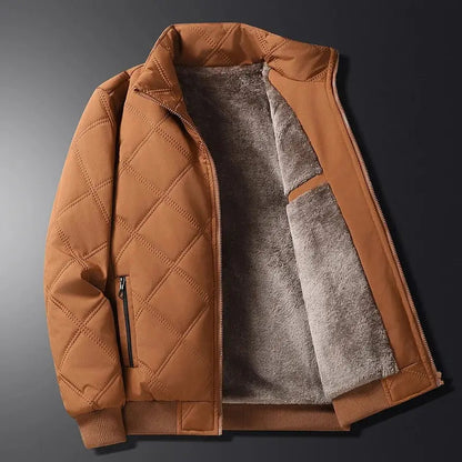 Lennox | Men's Windproof Quilted Jacket with Plush Fleece Lining