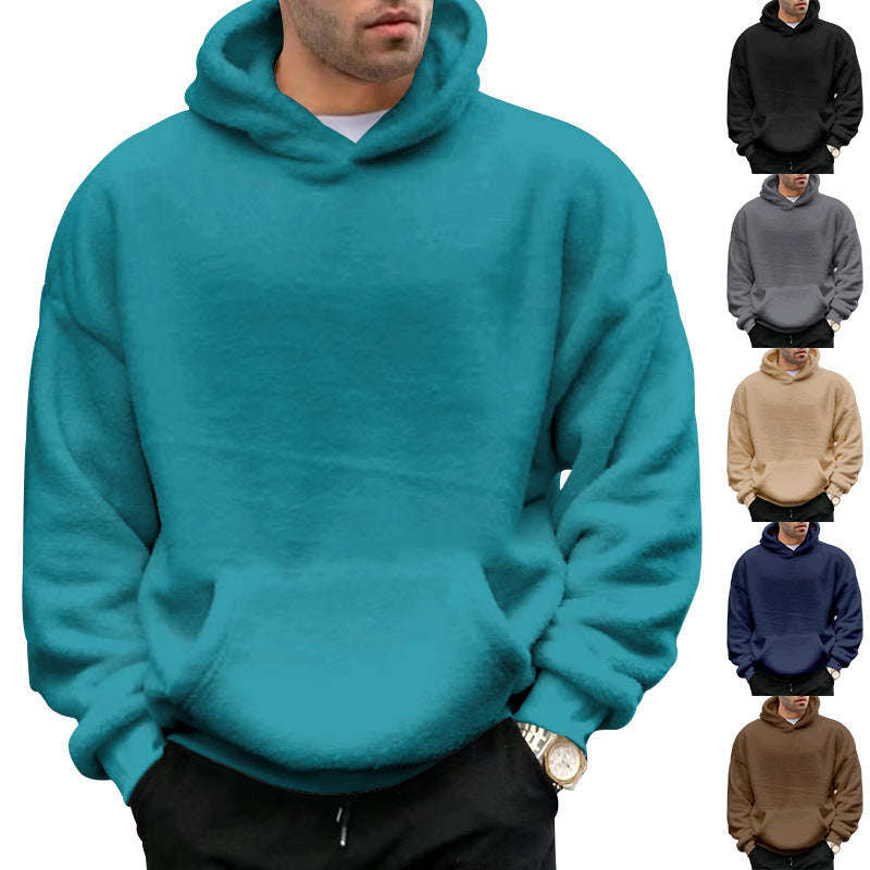 Lowell | Men's Plush Double-Faced Pullover Hoodie, Oversized