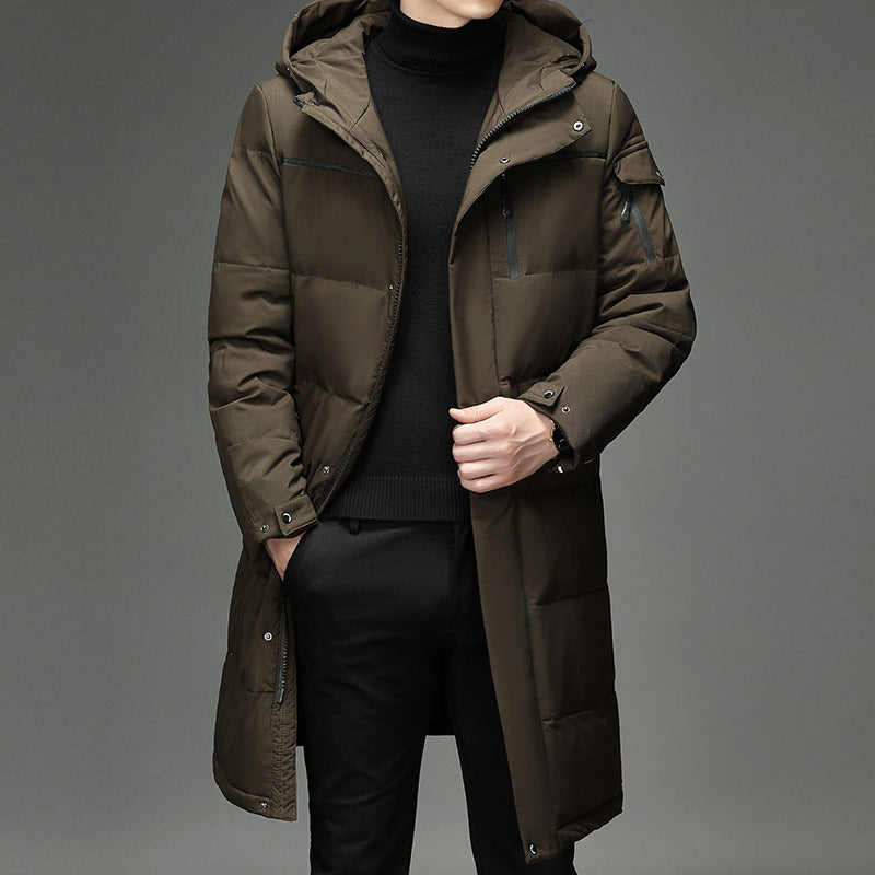Norwood | Men's Long Hooded Puffer Coat with Goose Feather Filling