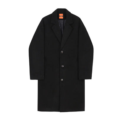 Maxwell | Men's Mid-Length Wool Coat with Suit Collar, Loose Fit