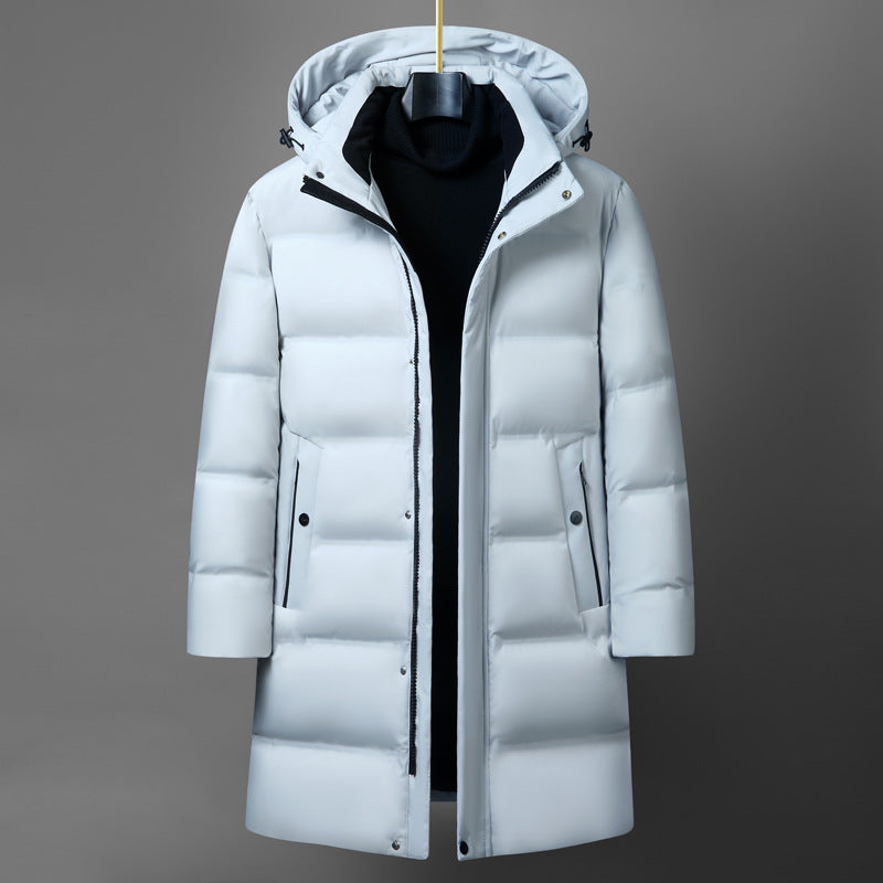 Osborne | Men's Boxy Mid-Length Hooded Coat with Snap Placket