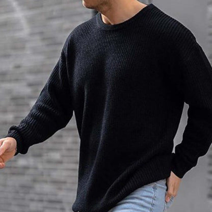 Knox | Men's Waffle Knit Crew Neck Sweater, Relaxed Fit