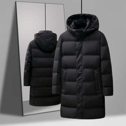 Osborne | Men's Boxy Mid-Length Hooded Coat with Snap Placket