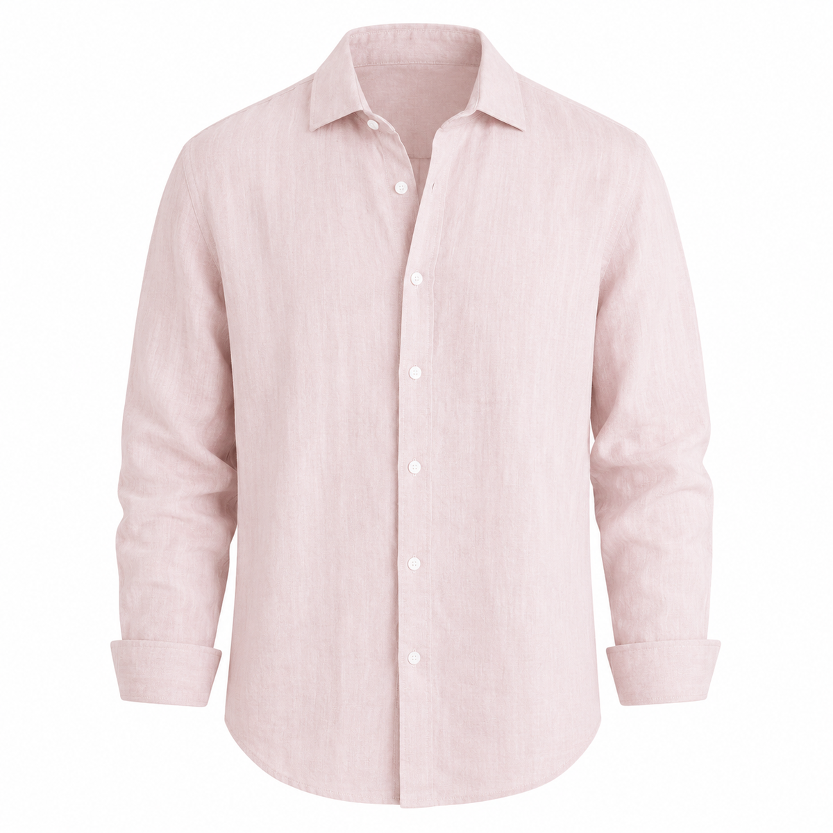 Cassian linen blend shirt in Dusty Rose on white background
