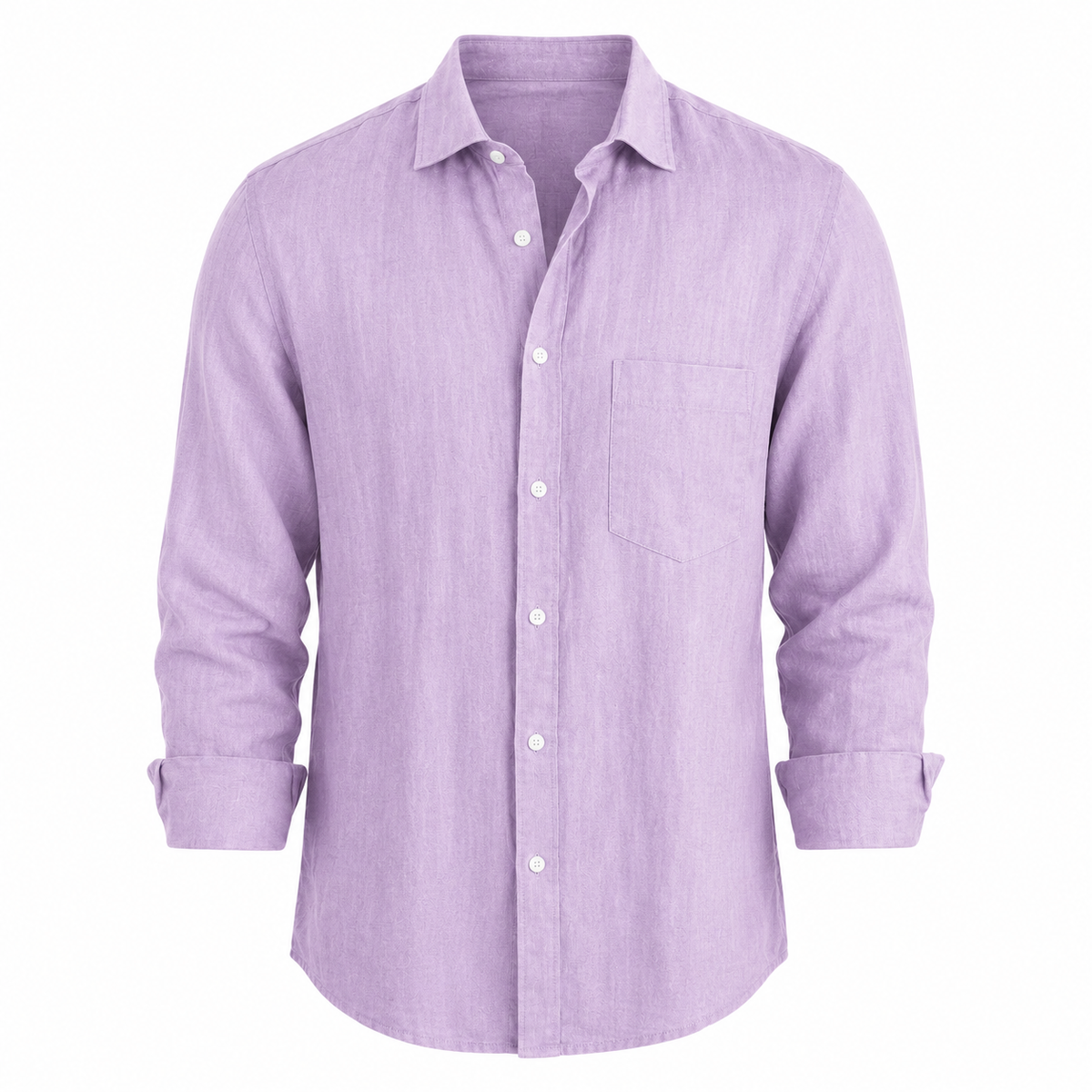 Cassian linen blend shirt in Lavender on white background