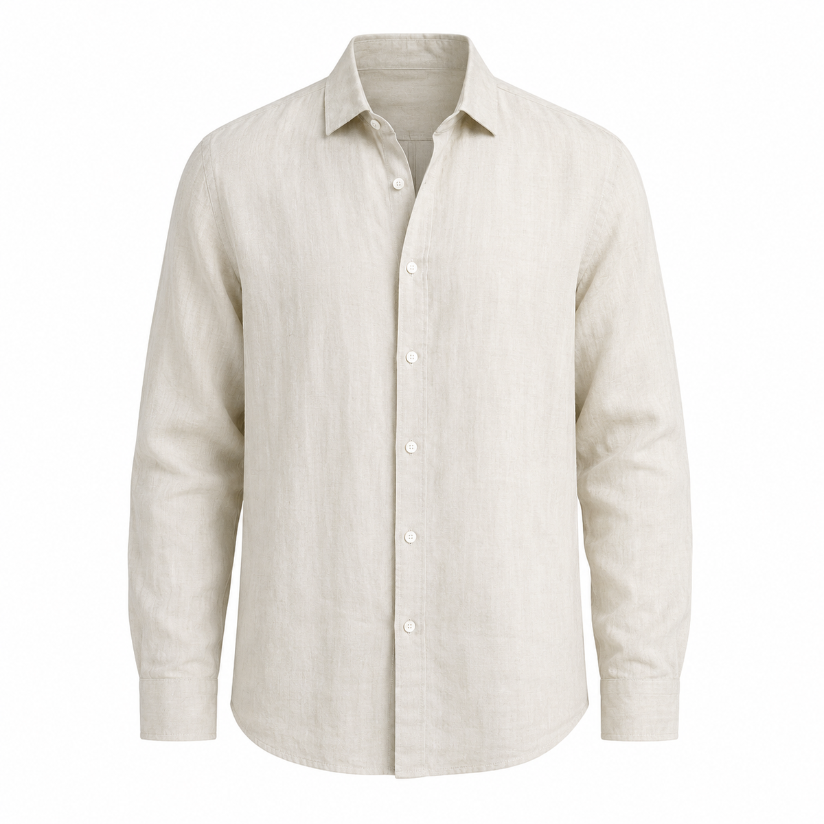 Cassian linen blend shirt in Sand on white background
