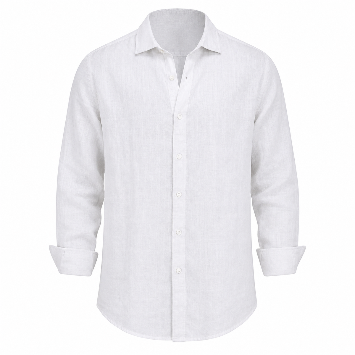 Cassian linen blend shirt in White on white background