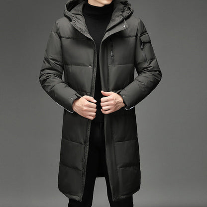 Norwood | Men's Long Hooded Puffer Coat with Goose Feather Filling