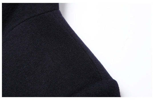 Pierce | Men's Slim Single-Breasted Wool-Blend Coat, Mid-Thigh