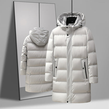 Osborne | Men's Boxy Mid-Length Hooded Coat with Snap Placket