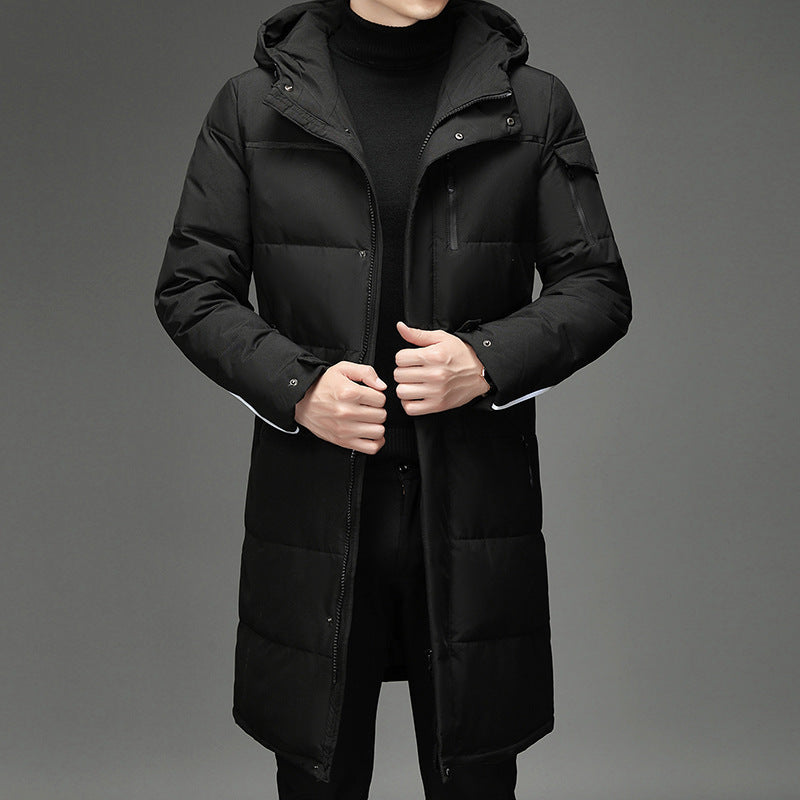 Norwood | Men's Long Hooded Puffer Coat with Goose Feather Filling