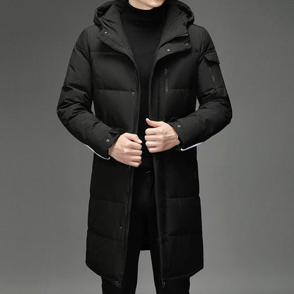 Norwood | Men's Long Hooded Puffer Coat with Goose Feather Filling