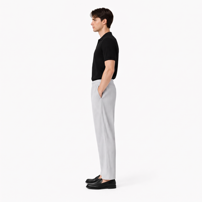 Kentaro stone side - pleated wide-leg trousers