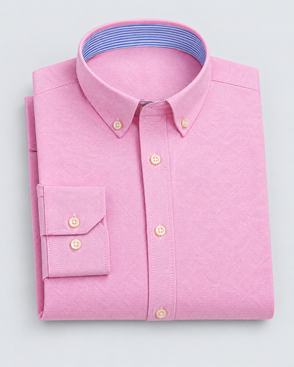 Hollis Oxford shirt in Pink, folded