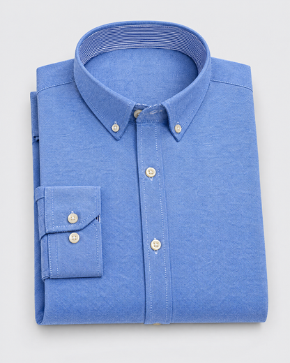 Hollis Oxford shirt in Light Blue, folded