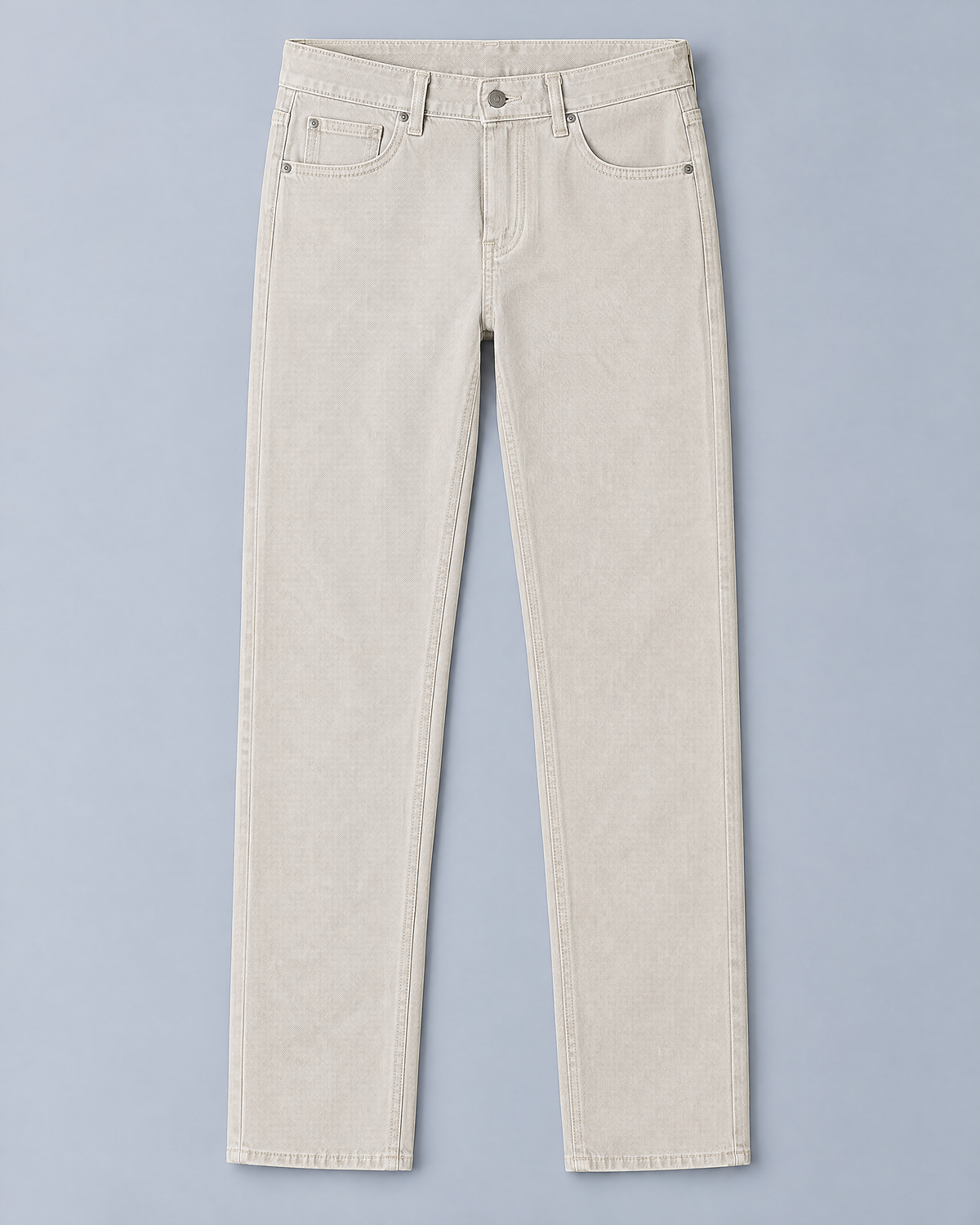 Men's slim-fit straight-leg stretch jeans, front view