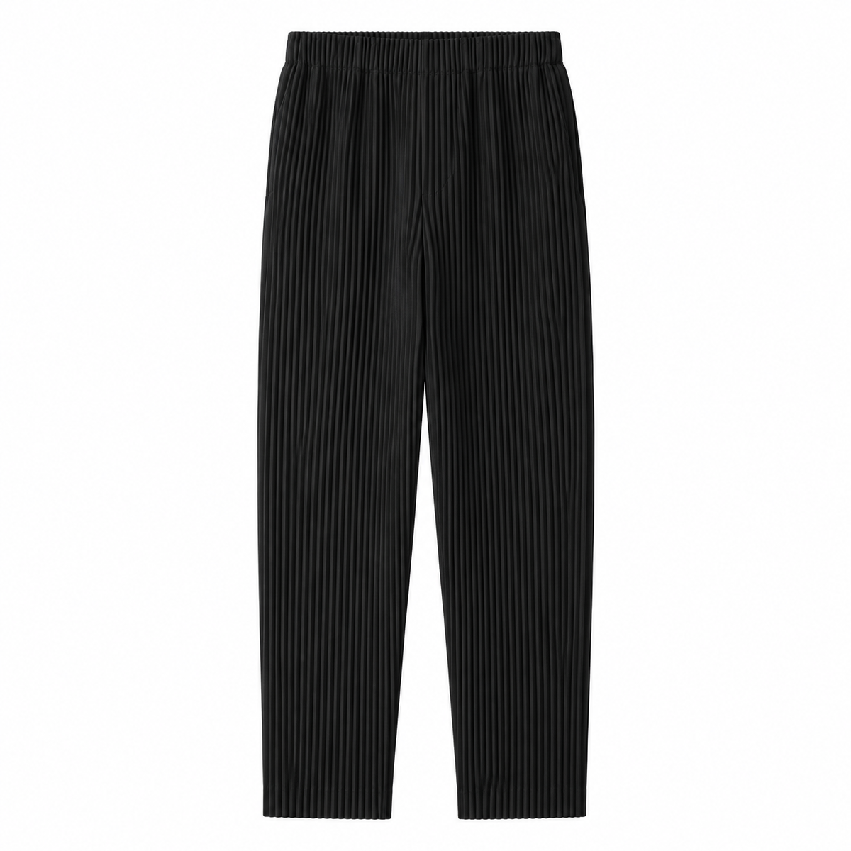 Kentaro Black pleated trousers on white background