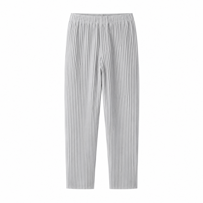 Kentaro Stone pleated trousers on white background
