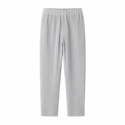 Kentaro Stone pleated trousers on white background