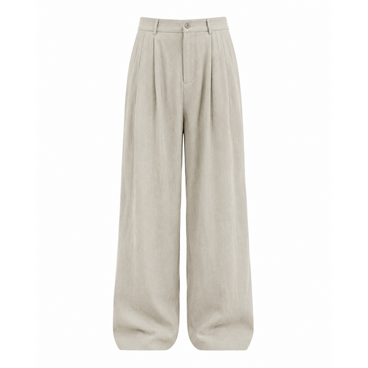 Rylan Sand wide leg trousers on white background